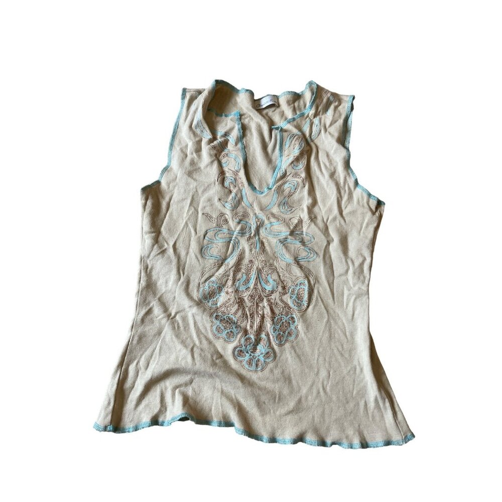 VTG Charlotte Russe Women's V Neck Tops Y2K Bratz Paisley‎ Print 90s streetwear